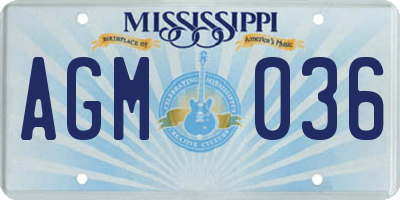 MS license plate AGM036