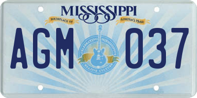 MS license plate AGM037