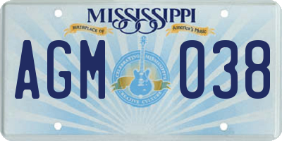 MS license plate AGM038