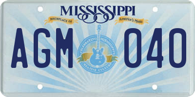 MS license plate AGM040