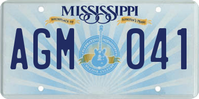 MS license plate AGM041
