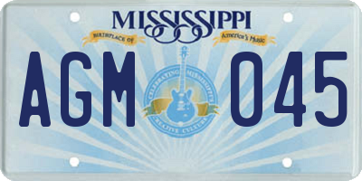 MS license plate AGM045