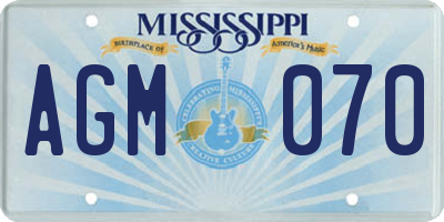 MS license plate AGM070