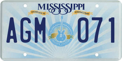 MS license plate AGM071