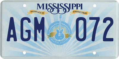 MS license plate AGM072