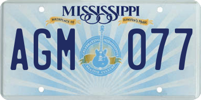 MS license plate AGM077