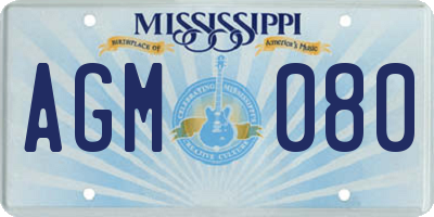 MS license plate AGM080