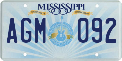 MS license plate AGM092