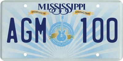MS license plate AGM100