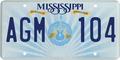 MS license plate AGM104
