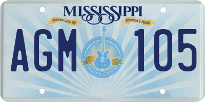 MS license plate AGM105