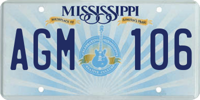 MS license plate AGM106