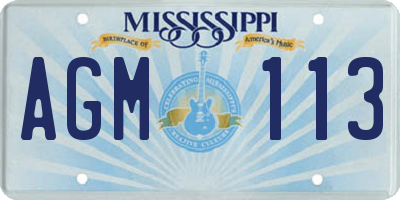 MS license plate AGM113