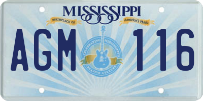 MS license plate AGM116