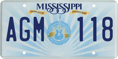 MS license plate AGM118