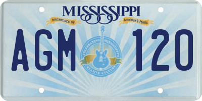 MS license plate AGM120