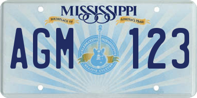 MS license plate AGM123