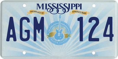 MS license plate AGM124