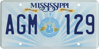 MS license plate AGM129