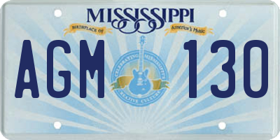MS license plate AGM130