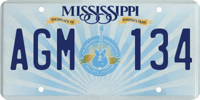 MS license plate AGM134