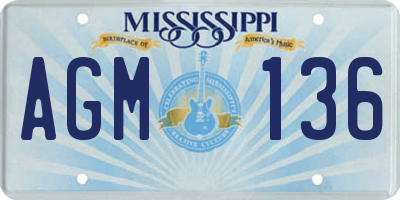 MS license plate AGM136