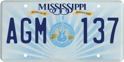 MS license plate AGM137