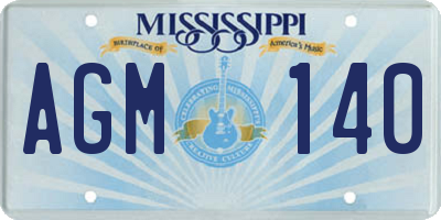 MS license plate AGM140