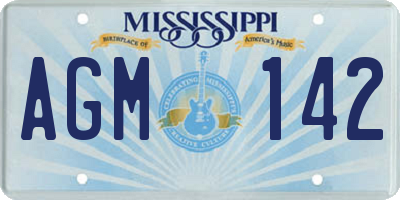 MS license plate AGM142