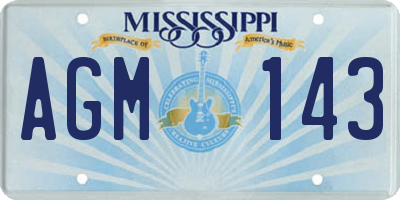 MS license plate AGM143