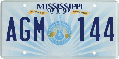 MS license plate AGM144