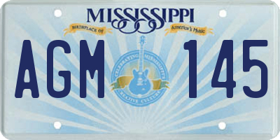 MS license plate AGM145
