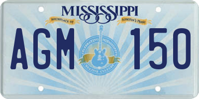 MS license plate AGM150