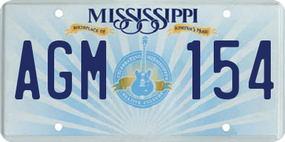 MS license plate AGM154