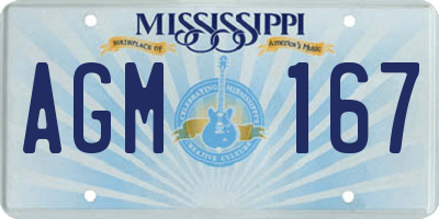 MS license plate AGM167