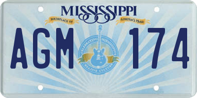 MS license plate AGM174