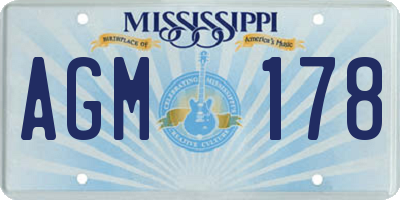 MS license plate AGM178