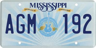 MS license plate AGM192