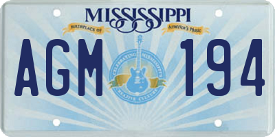 MS license plate AGM194
