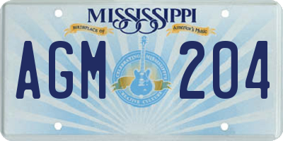 MS license plate AGM204