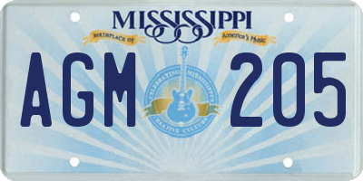 MS license plate AGM205