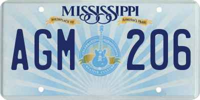 MS license plate AGM206
