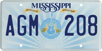 MS license plate AGM208