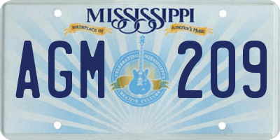 MS license plate AGM209
