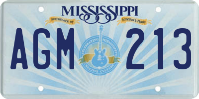 MS license plate AGM213