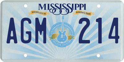 MS license plate AGM214