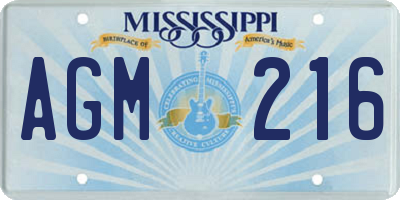 MS license plate AGM216