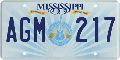 MS license plate AGM217
