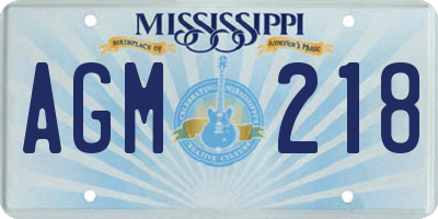 MS license plate AGM218