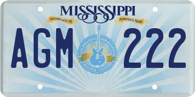 MS license plate AGM222